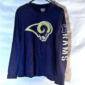 Vintage NFC NFL Los Angeles Rams Football Blue Long Sleeve Tee